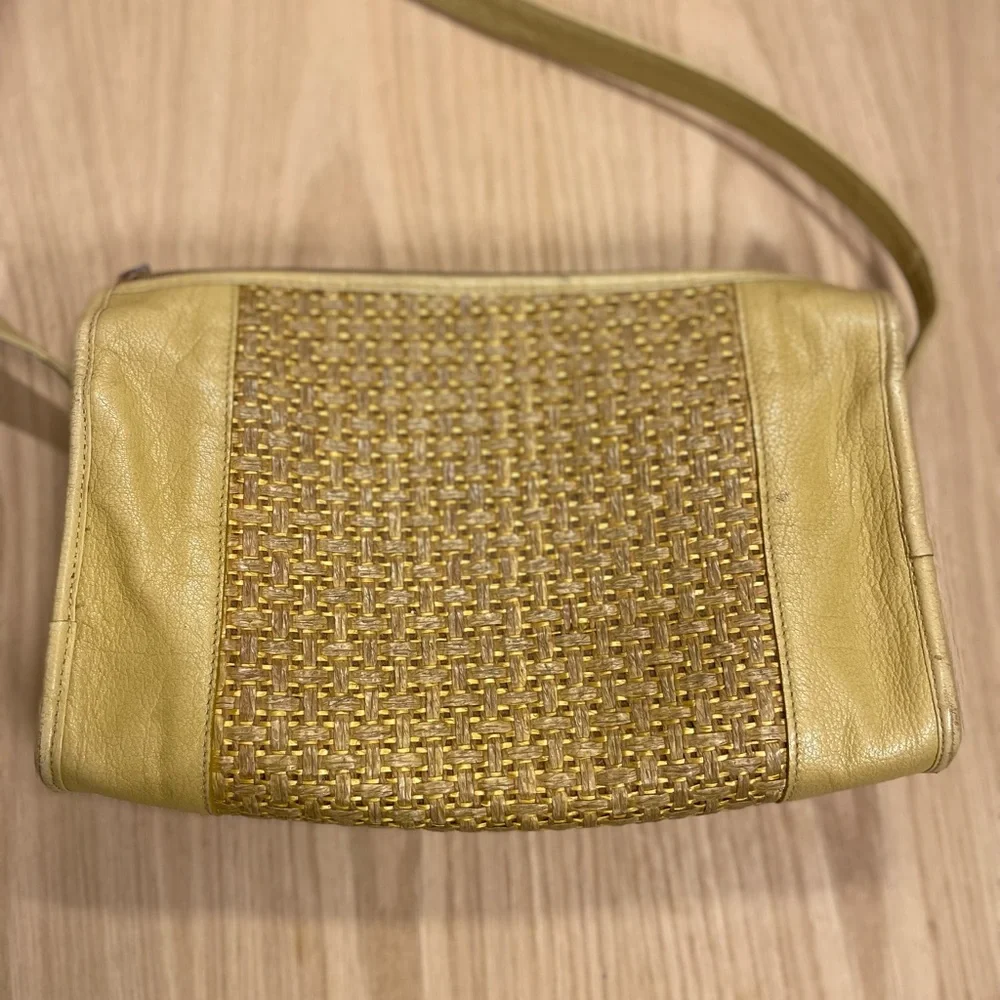 Carlos Falchi Yellow Leather Crossbody Bag